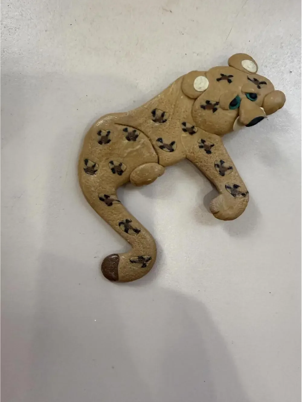 Handcrafted Clay Leopard Figurine